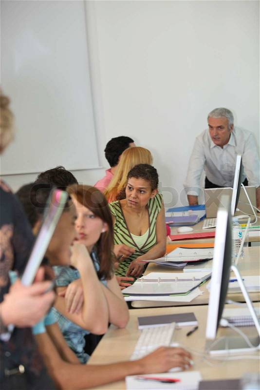Students in university class, stock photo