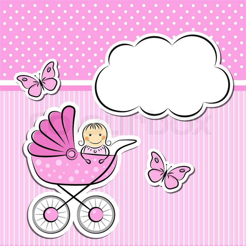 Baby girl arrival announcement  Stock Photo  Colourbox