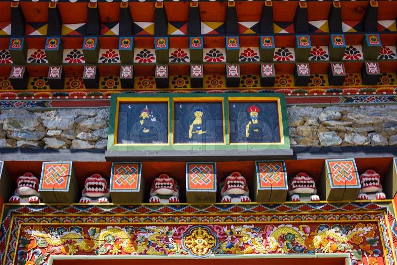 Detail of Tibet temple roof, stock photo