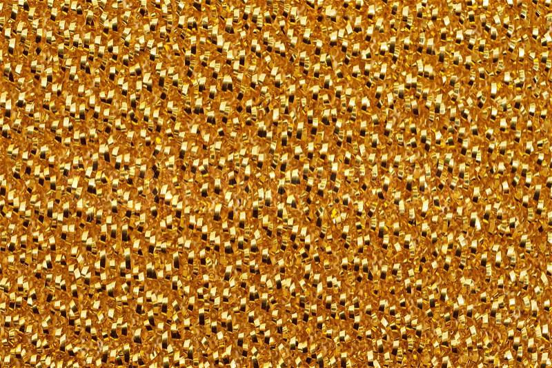 Abstract texture of wicker golden foil strips, stock photo