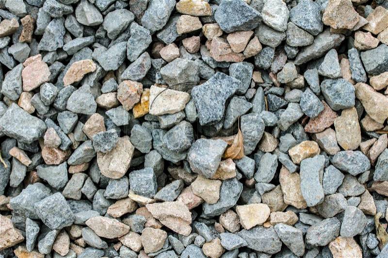 Stone rock pieces crushed gravel texture, stock photo