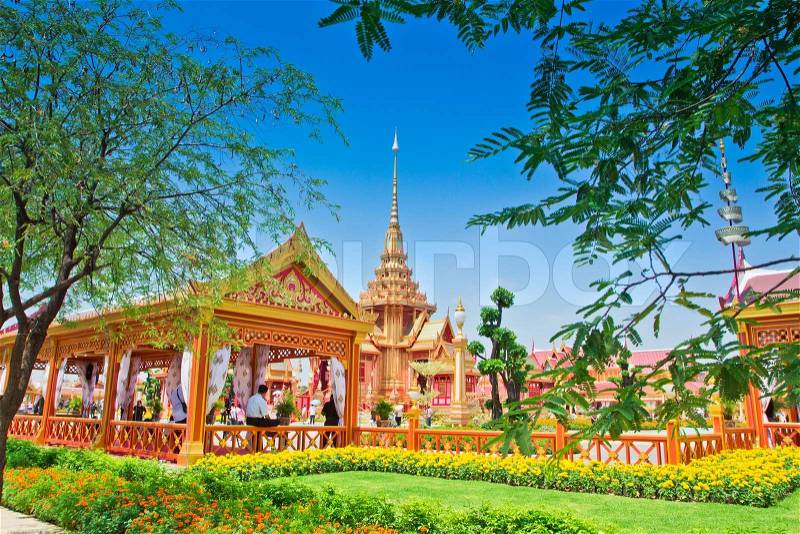 Thai royal funeral in bangkok thailand, stock photo
