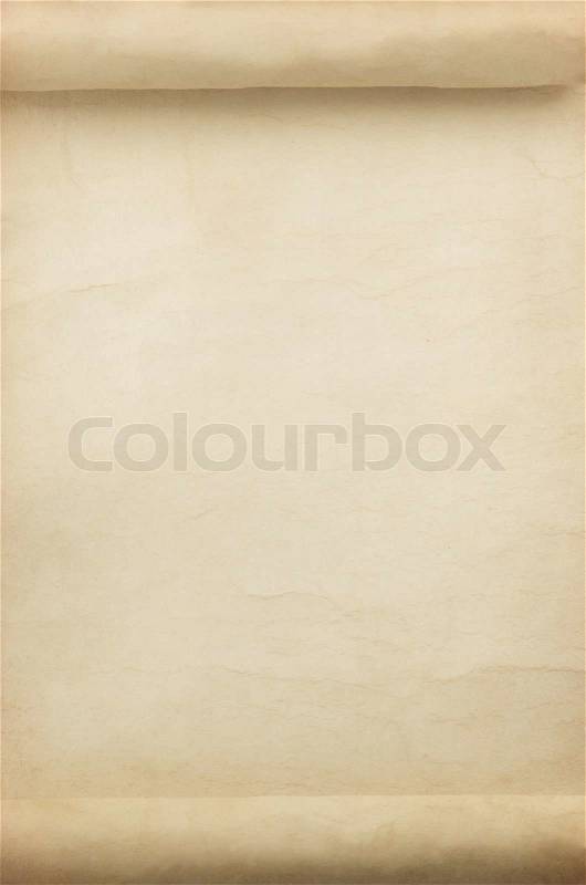 Parchment scroll as background texture, stock photo