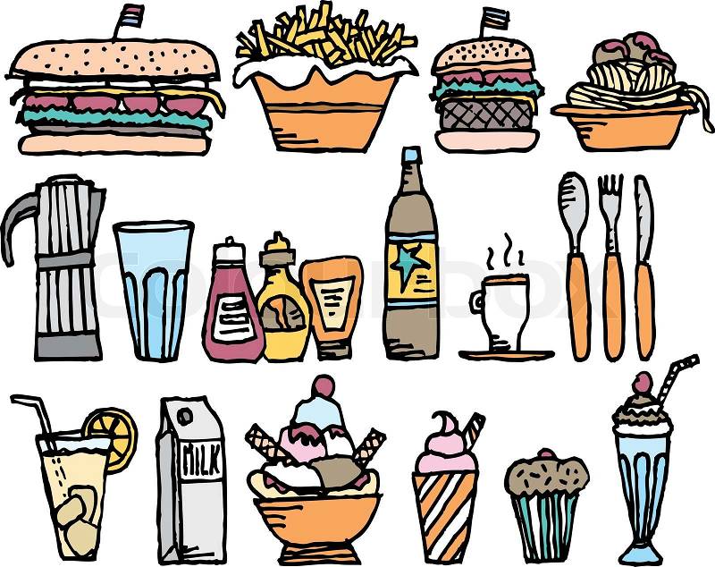 Food and drinks / Color restaurant stuff, vector