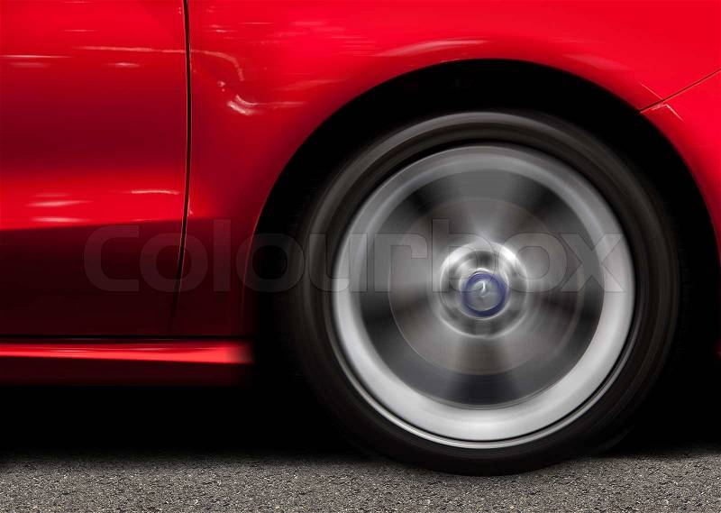 Red Sports Car in Motion, stock photo