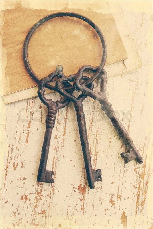 Three old keys, stock photo
