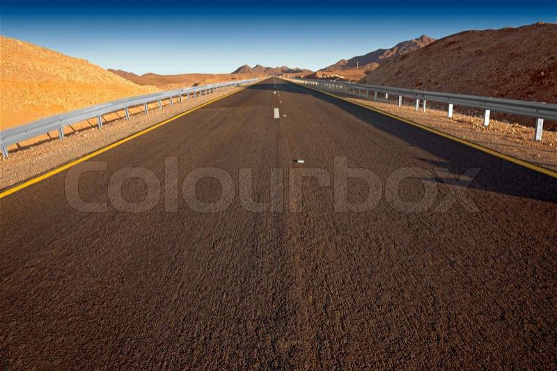 Desert highway Israel - Judean desert, stock photo