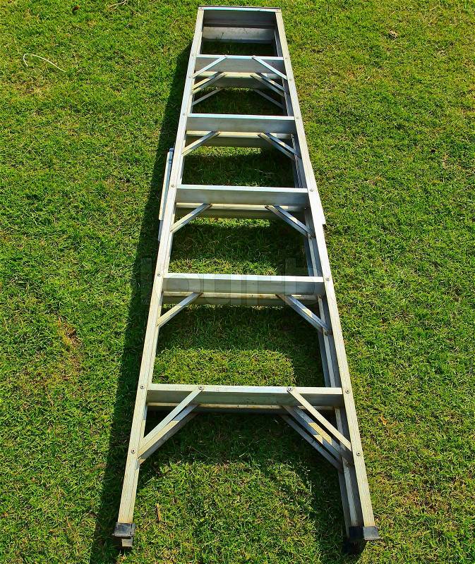 Aluminum ladder, stock photo