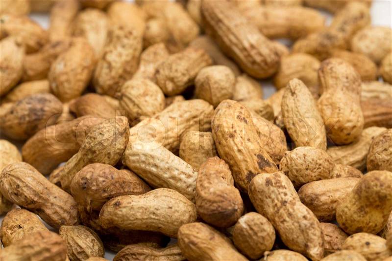 Background of peanuts. macro, stock photo