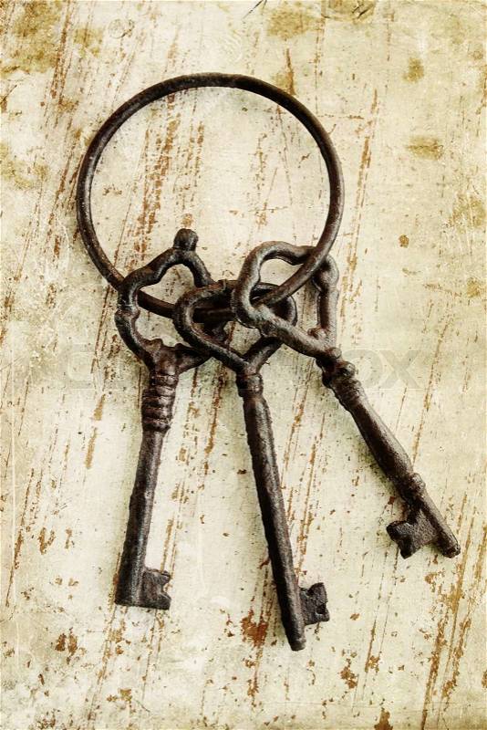Bunch of old keys, stock photo
