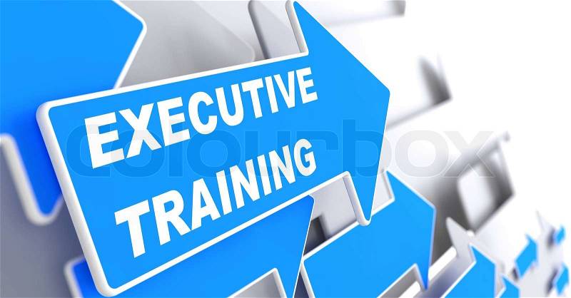 Executive Training. Blue Arrow with \