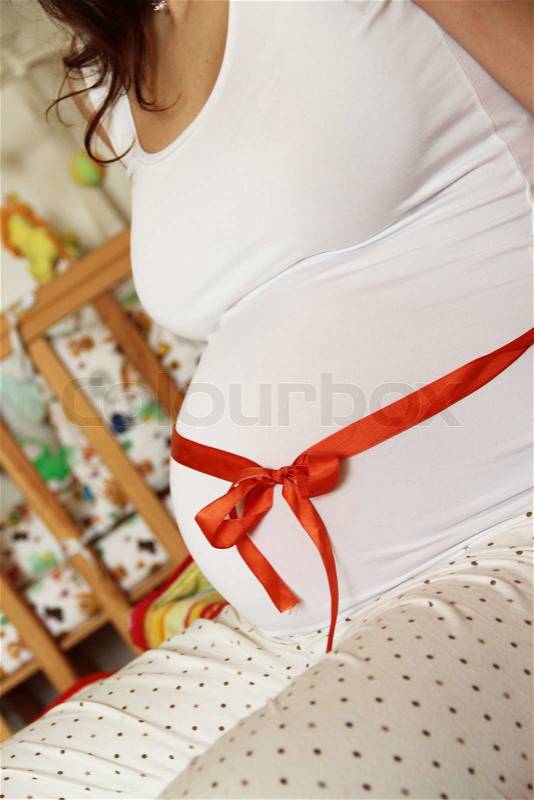 Beautiful pregnant woman tummy, stock photo