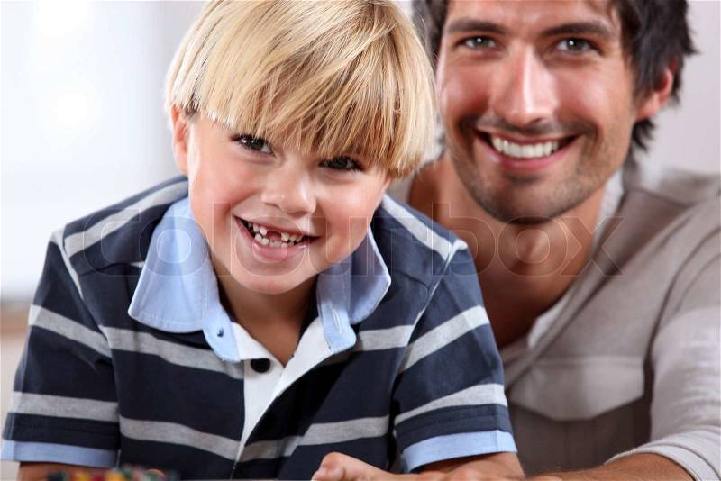 Father and son spending quality time together, stock photo