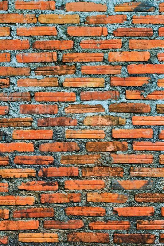 Red brick background of brick wall texture, stock photo