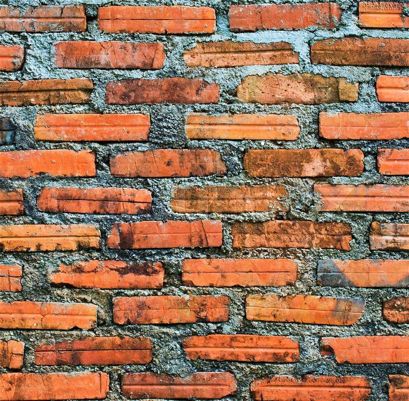 Red brick background of brick wall texture, stock photo