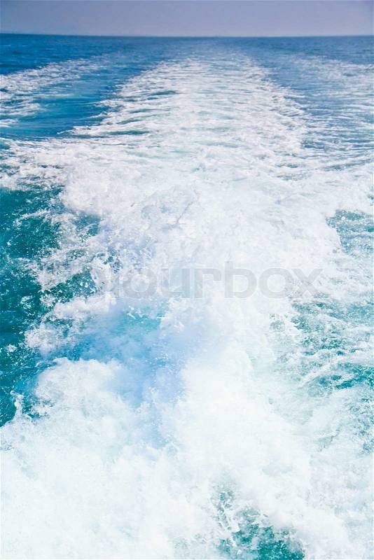 Wake caused by cruise ship, stock photo