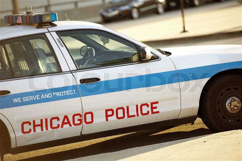 Police Cruiser in Chicago. Chicago Police Car. Transportation and Public Safety Collection, stock photo