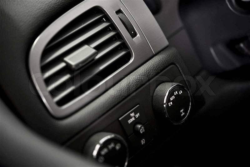 Car Air Condition Vent. Modern Car Dashboard Elements. Vehicle Interior. Air Quality, stock photo