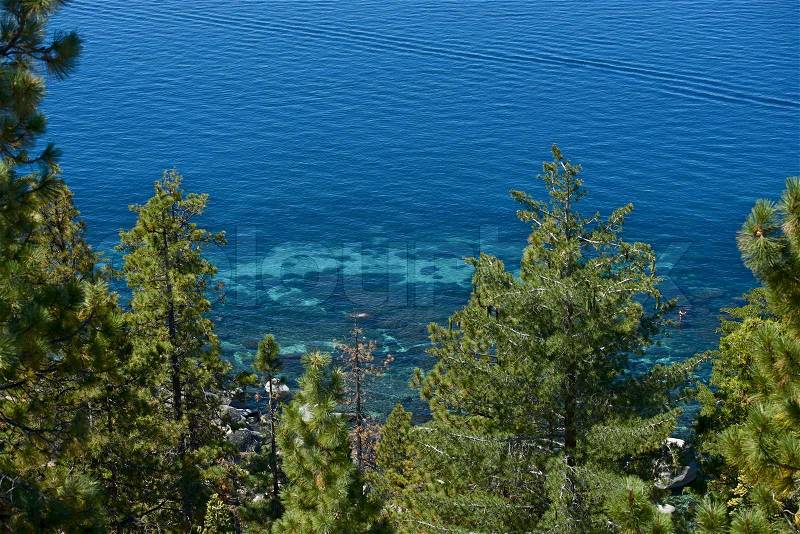 Clear Lake Water - Lake Tahoe, California, USA. , stock photo