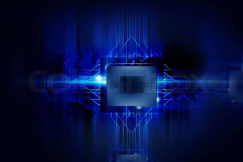 Powerful Processor - Nano Technology - Computers Background. Electronics Illustrations Collection, stock photo