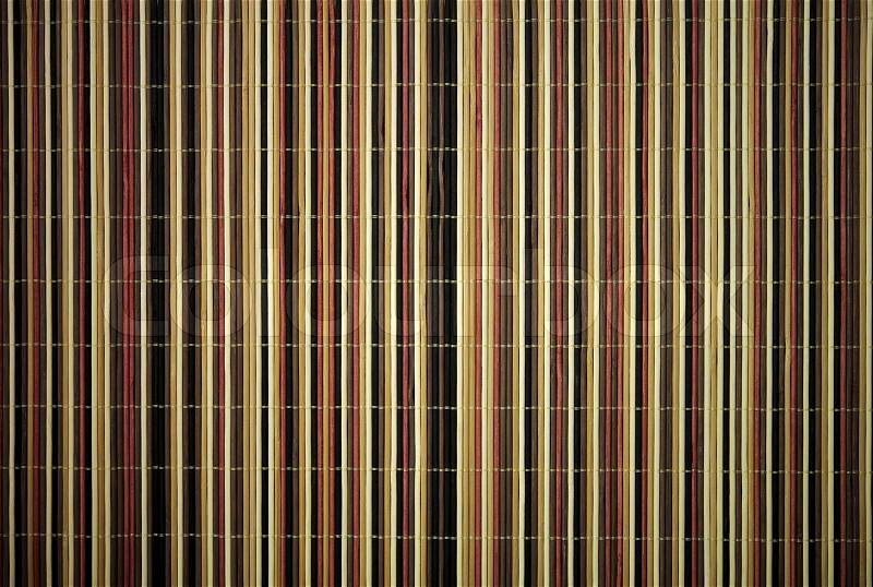 Colorful Table Mat. Colorful Bamboo Mat Photo Background, stock photo