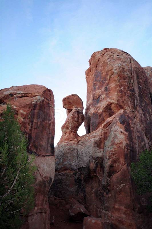 Utah Rocks Formation. Utah State, USA. Arches National Park, stock photo