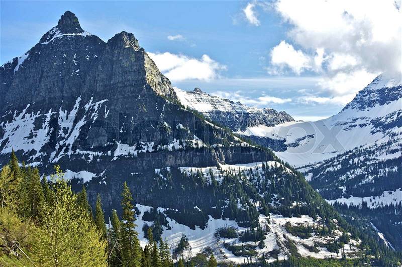 The Summit - Montana Mountain Landscape. Rocky Mountains Photography Collection. Rocky Mountains - Glacier National Park, stock photo