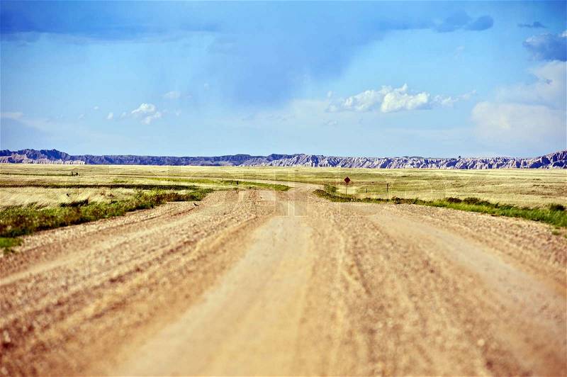 Country Gravel Road in South Dakota State - U.S.A. South Dakota Photo Collection, stock photo