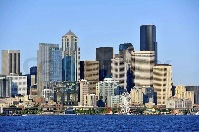 Seattle Downtown - Seattle Skyline, Seattle Washington, State, U.S.A. Cities Photo Collection, stock photo