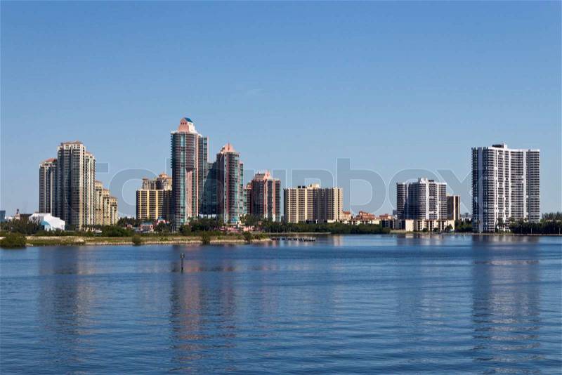 Condominium buildings in Miami, Florida, stock photo