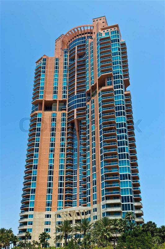 South Beach luxury condominium building in Miami, Florida, stock photo