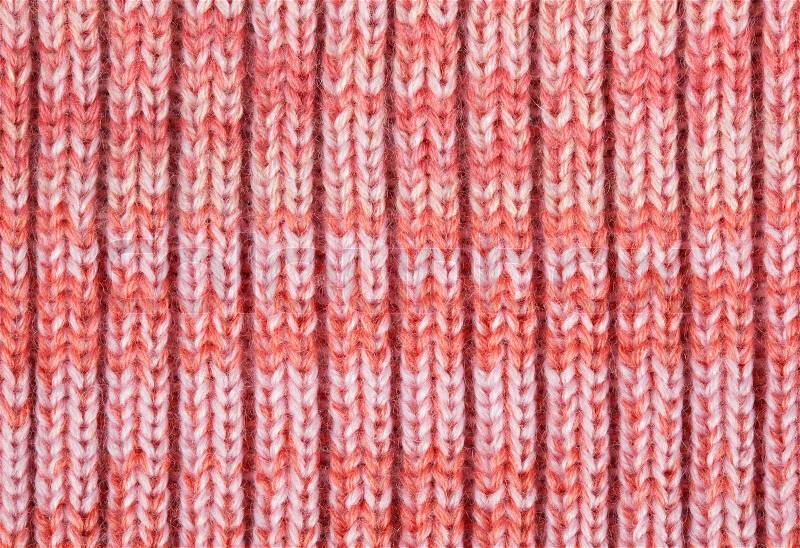 Pink knitted horizontal textured background , stock photo