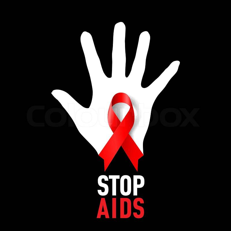 Stop AIDS sign  Stock Vector  Colourbox