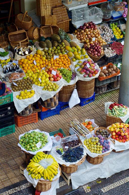 Tropical fruit market, stock photo
