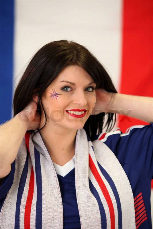 French football fan, stock photo