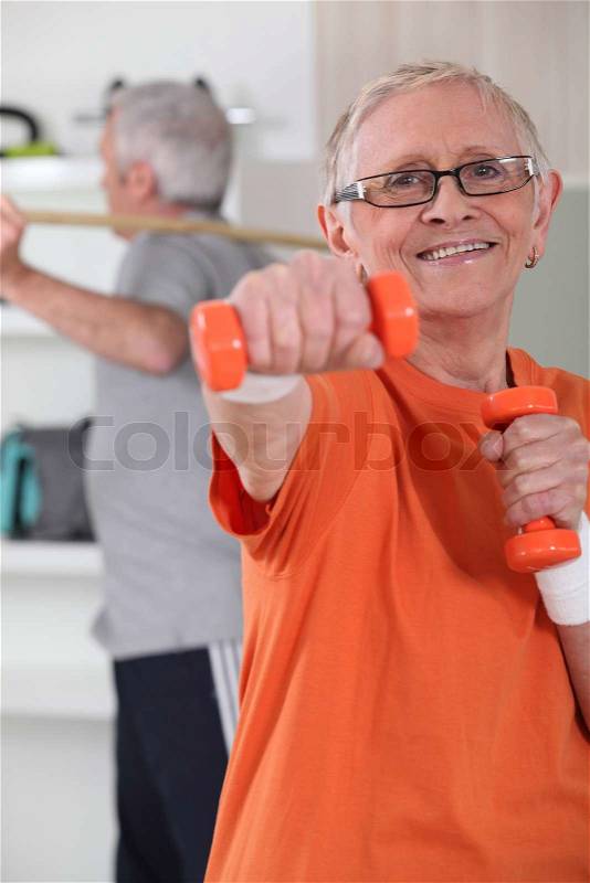 Senior couple deciding to stay fit, stock photo