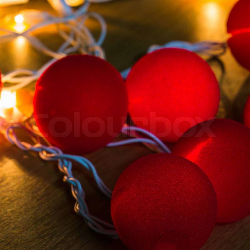 Balls and Christmas Lighting Festival, stock photo