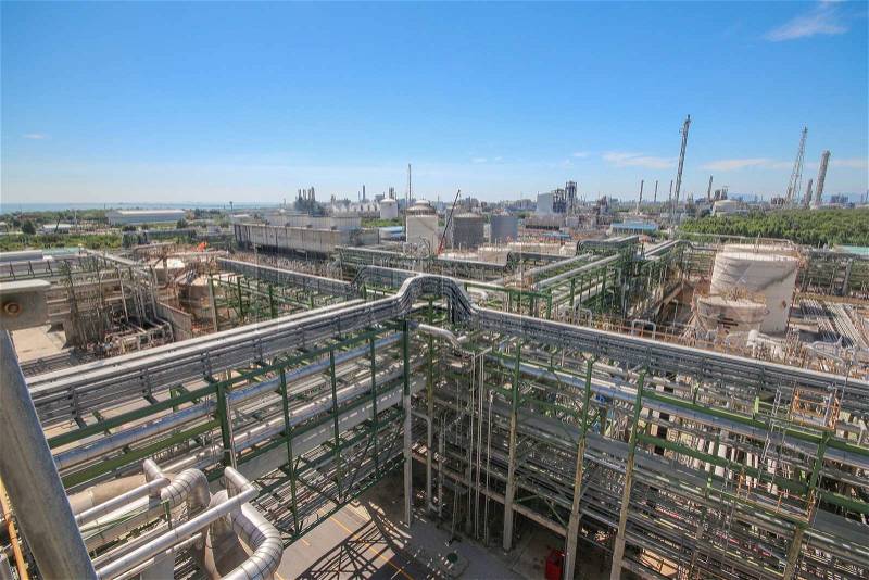 Landscape of Refinery Industrial plant in day time, stock photo
