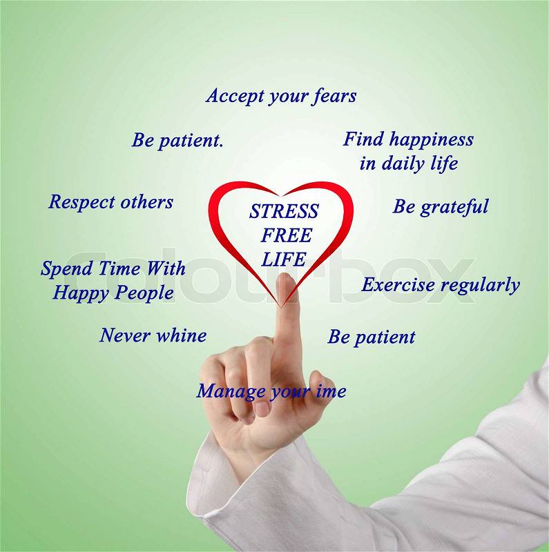 Stress free lifestyle tips, stock photo