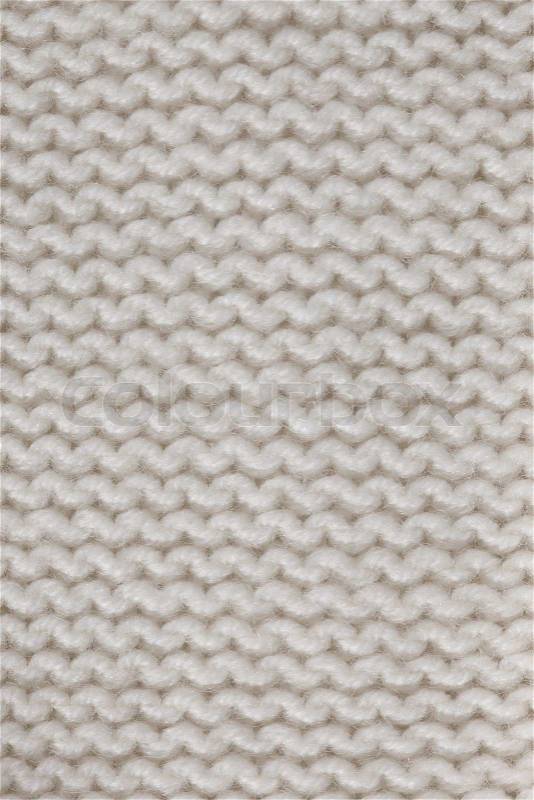 White knitted horizontal textured background , stock photo