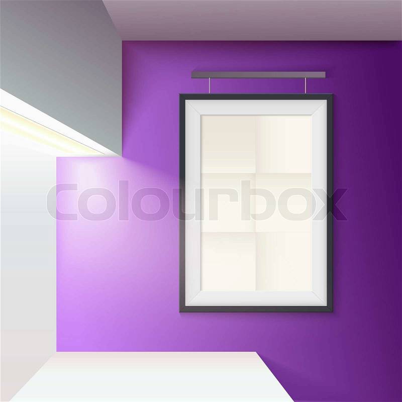 Illuminated wall with a frame for your message, concept design, creative approach, stock photo