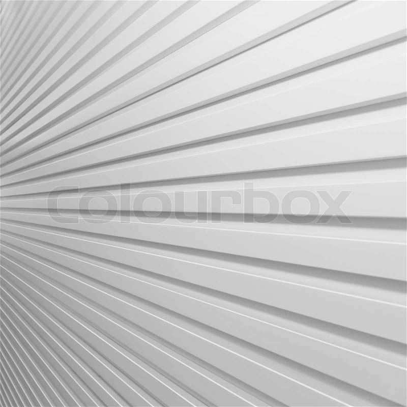 Background white plastic striped wall, stock photo