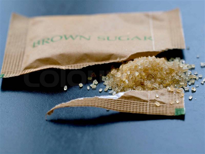A bag of brown sugar, stock photo