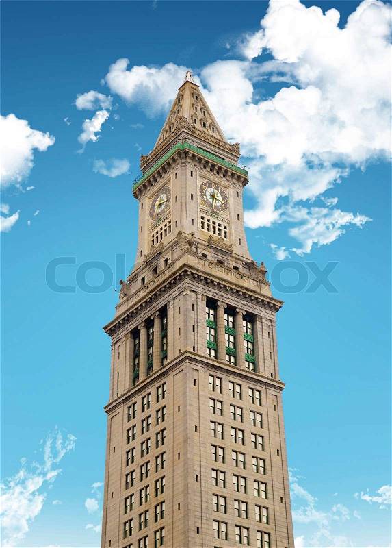 Custom Tower in Boston, isolated on white, stock photo