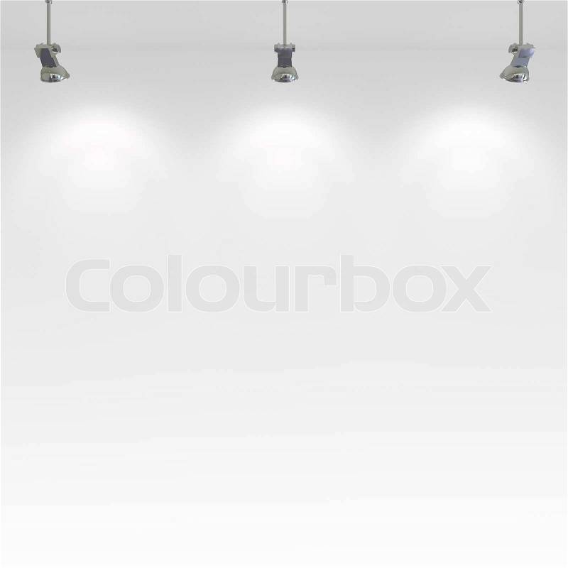 Blank wall and interior lighting, stock photo
