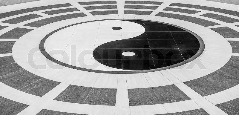 Yin yang floor ground, stock photo