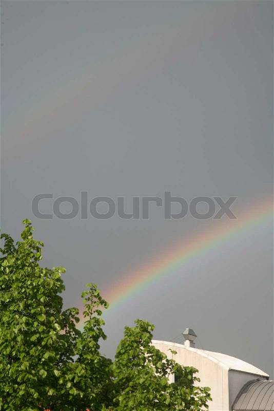 Rainbow in the sky, stock photo