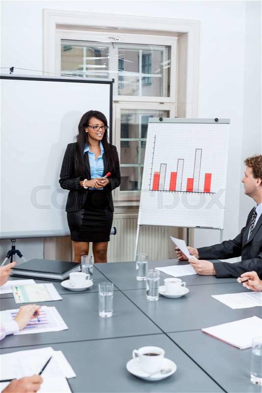 Business team in office meeting presentation conference people teamwork, stock photo