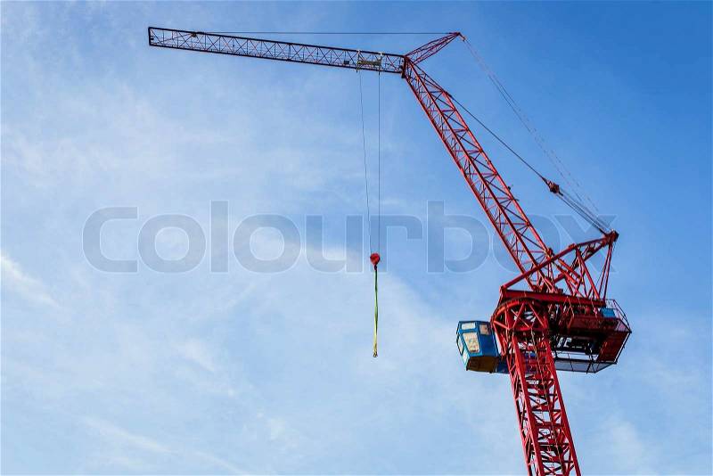 Red cranes in the sky, stock photo