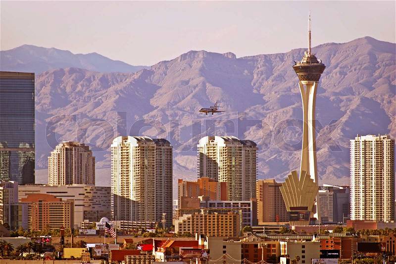 Vegas Cityscape. Las Vegas, Nevada Downtown Skyline. United States, stock photo